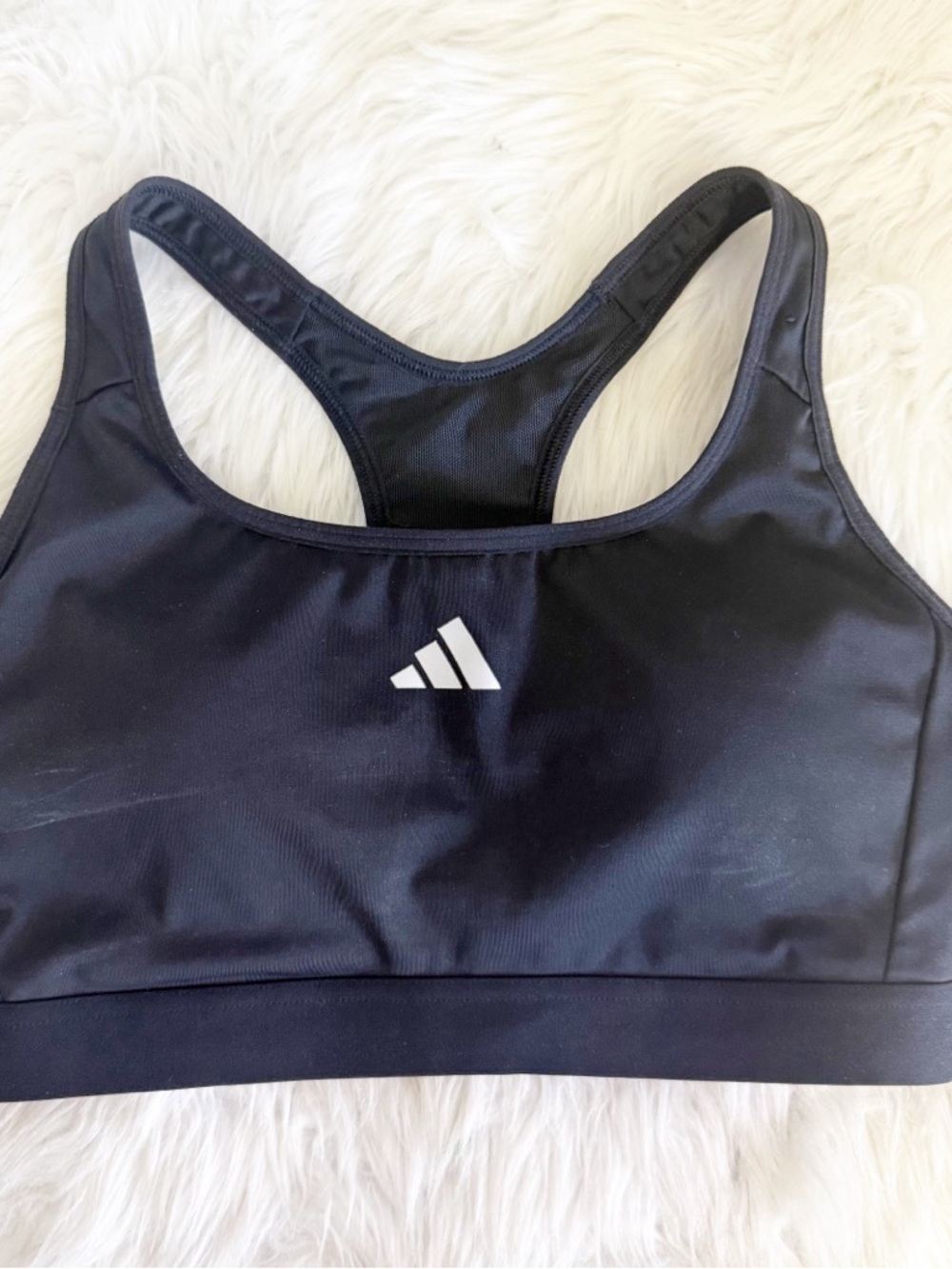 Adidas Black Racerback Sports Bra Small Medium Support Workout